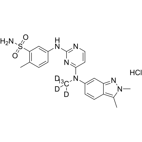 Pazopanib-13C,d3 hydrochloride (GW786034-13C,d3 hydrochloride) 1261398-44-0